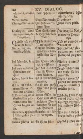 Dialogus decimus quintus = Das fünffzehende Gespräch = Pietnasta Rozmowa