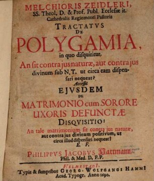 Tractatus de polygamia
