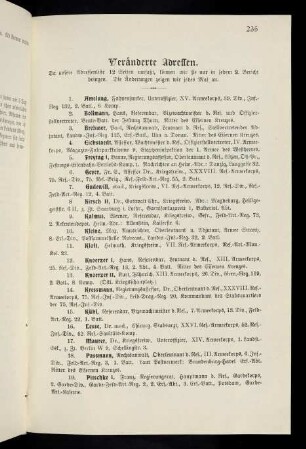235-236, Veränderte Adressen