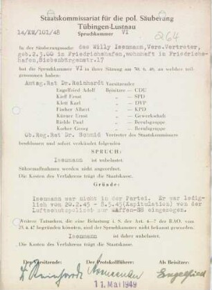 Isenmann, Willy