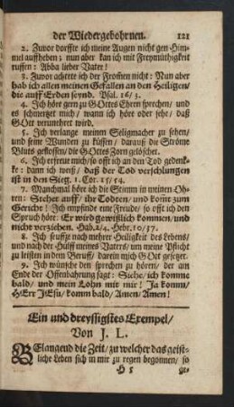 Ein und dreyssigstes Exempel/ Von J. L.