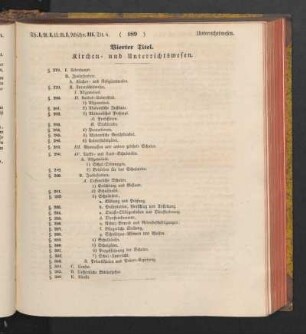 Vierter Titel. Kirchen- und Unterrichtswesen.