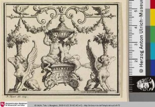 [Ornamentstich mit Satyren und Harpyen]