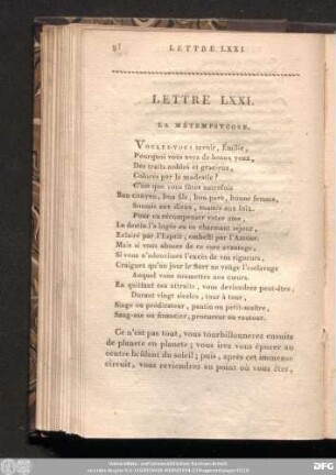 Lettre LXXI.