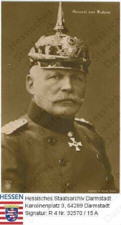 Lochow, Ewald v. (1855-1942) / Porträt in Uniform mit Helm und Orden, Brustbild