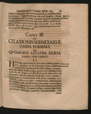 Caput III. De Citationis Subsidiariae Causa Formali, Seu Quomodo Citatio Subsidiaria Fieri Debeat.