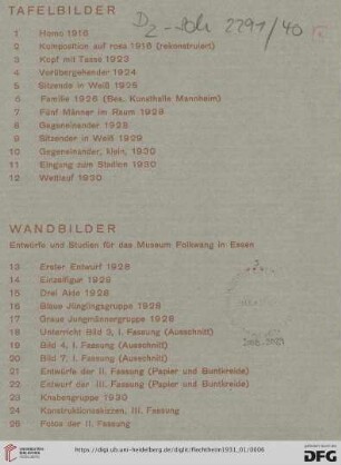 Tafelbilder (Nr.1-12)