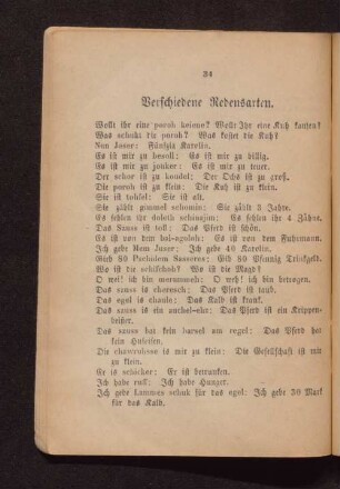 Verschiedene Redensarten.