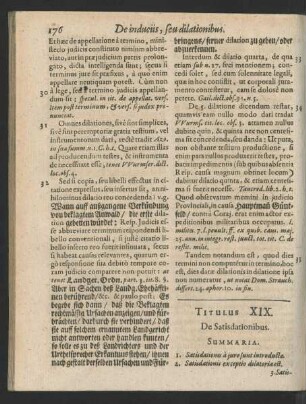 Titulus XIX. De Satisdationibus.