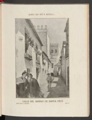 Calle del Barrio de Santa Cruz - [Dibujo]