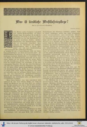 Was ist ländliche Wohlfahrtspflege?