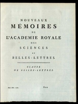 Classe De Belles-Lettres
