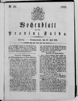 Nr. 29, Ausgabe vom 18. Juli 1835
