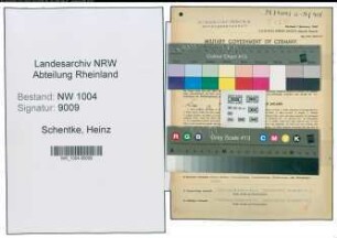 Entnazifizierung Heinz Schentke , geb. 02.05.1917 (Kaufm.Angestellter)