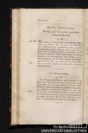 Eilfte Abtheilung. Werth und Unwerth paralleler Stimmenführung.