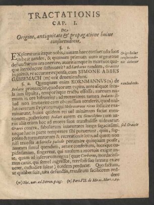Tractationis Cap. I. Origine, antiquitate & propagatione huius consuetudinis.