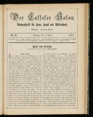 Jahrgang 1., Nr. 22. (2. April 1871)