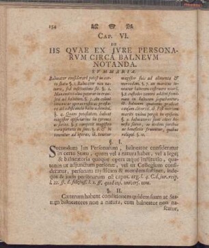 Cap. VI. De Iis Qvae Ex Jvre Personarvm Circa Balnevm Notanda