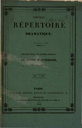 Un conte d'autrefois : opéra-comique en un acte