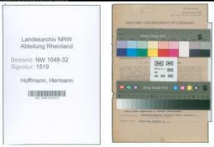 Entnazifizierung Hermann Hoffmann , geb. 27.08.1899 (Angestellter)