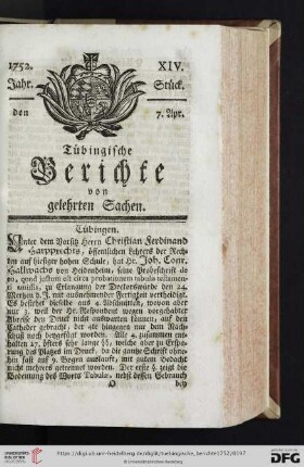 [XIV.-XVII. Stück] (April 1752)