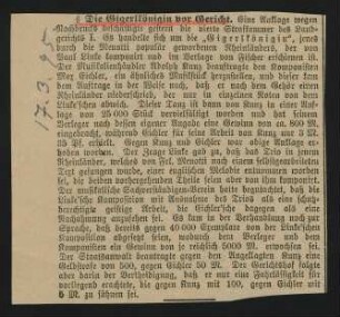 eingelegter Zeitungsausschnitt