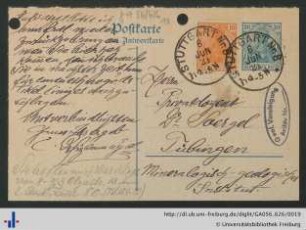 Postkarte vom 06.06.1921.