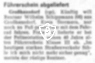 Führerschein abgeliefert