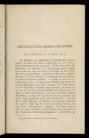 Tiruvalluver's Lebens-Geschichte