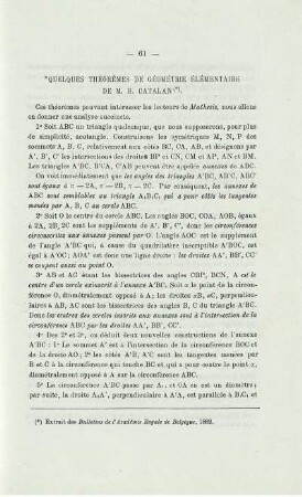 QUESTIONS DE MATHÉMATIQUES ÉLÈMENTAIRE DE M. E. CATLAN.