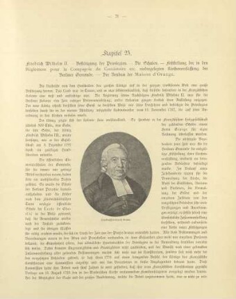 Kapitel 23. Friedrich Wilhelm II. - Bestätigung der Privilegien. - Die Schulen. - Feststellung der in den Règlemens pour la Compagnie du Consistoire etc. niedergelegten Kirchenverfassung der Berliner Gemeinde. - Der Neubau der Maison d'Orange