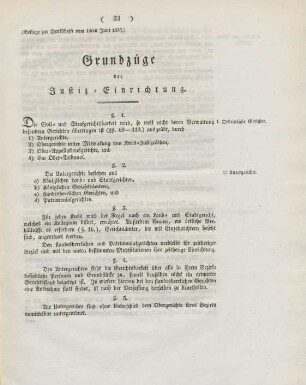 Grundzüge der Justiz-Einrichtung. (Beilage zur Denkschrift vom 14ten Juni 1835.)