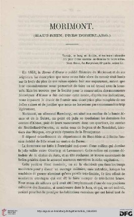 2.Ser. 4.1865/66: Morimont (Haut-Rhine, prés d'Oberlarg)