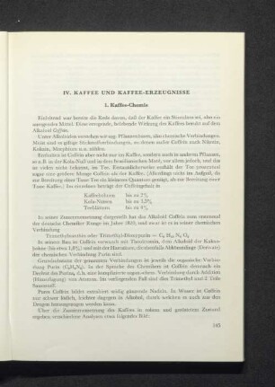 IV. Kaffee und Kaffee-Erzeugnisse