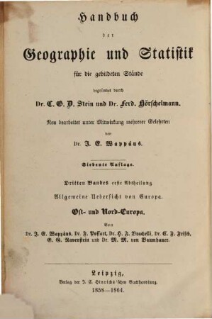Handbuch der Geographie und Statistik für die gebildeten Stände, 3,1. Handbuch der Geographie und Statistik von Ost- und Nord-Europa