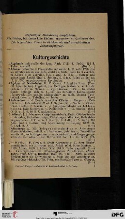 Kulturgeschichte (Nr. 1-485)
