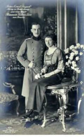Prinz Ernst August, Herzog zu Braunschweig und seine Braut Prinzessin Victoria Luise von Preußen