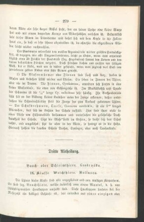 Dritte Abtheilung. Bauch- oder Schleimthiere. Gastrozoa.