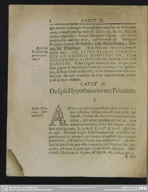 Caput II. De Ipsa Hypothecariorum Prioritate