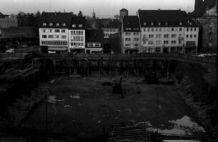 Freiburg: Baugrube des zukünftigen Kollegiengebäudes, von oben