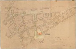 Fischer, Theodor; Meran / Südtirol (Italien); Baulinienplan - Areal zwischen Bahnhof u. Reichsstrasse (Baulinienplan)