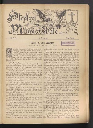 11. Heft. 41. Jahrgang. August 1914