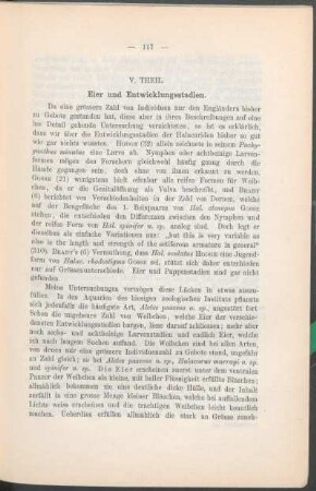 V. Theil. Eier und Entwicklungsstadien.