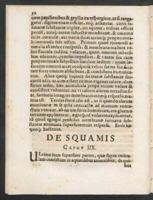 De Squamis. Caput IIX.