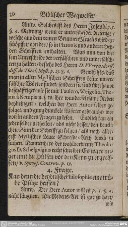4. Frage. Kan denn heydnische Philosophie eine trübe Pfütze heissen?