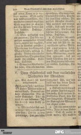 V. Vom Sündenfall und dem natürlichen Verderben der Menschen.