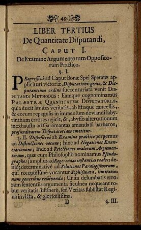 Liber Tertius De Quantitate Disputandi.