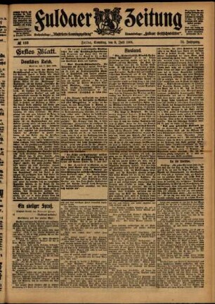 Erste Ausgabe vom Samstag, den 08. Juli 1905.