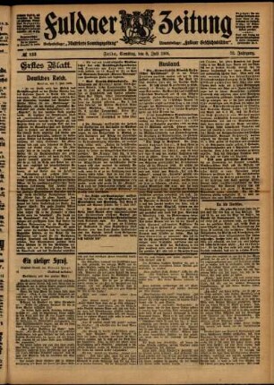 Erste Ausgabe vom Samstag, den 08. Juli 1905.