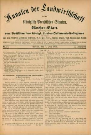 No. 27. Berlin, den 7. Juli 1869. IX. Jahrgang.